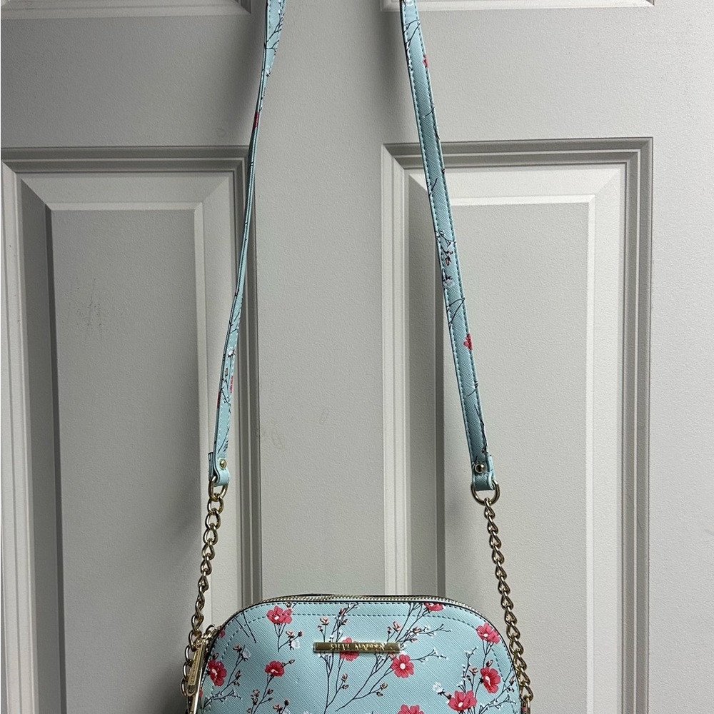 Steve Madden Floral Crossbody Bag - Light Blue and Pink